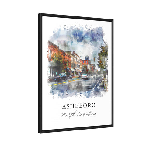 Asheboro Wall Art, Asheboro NC Print, Asheboro Watercolor, Asheboro North Carolina Gift, Travel Print, Travel Poster, Housewarming Gift