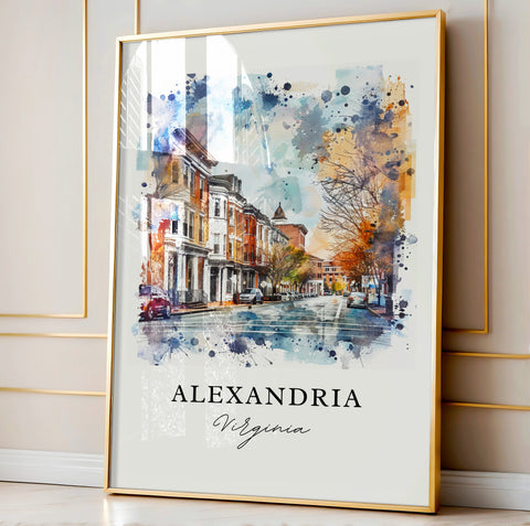Alexandria Virginia Wall Art, Alexandria Print, Alexandria VA Watercolor, Washington DC Gift, Travel Print, Travel Poster, Housewarming Gift