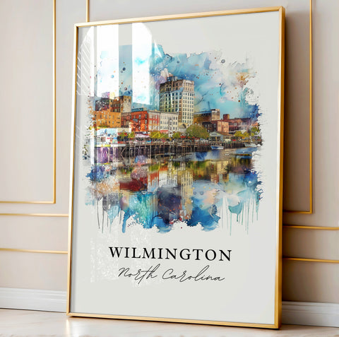 Wilmington NC Wall Art, Wilmington Print, Wilmington Watercolor, Wrightsville Beach NC Gift, Travel Print, Travel Poster, Housewarming Gift