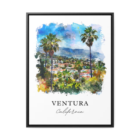 Ventura California Wall Art, Ventura CA Print, Ventura Watercolor, San Buenaventura Gift, Travel Print, Travel Poster, Housewarming Gift