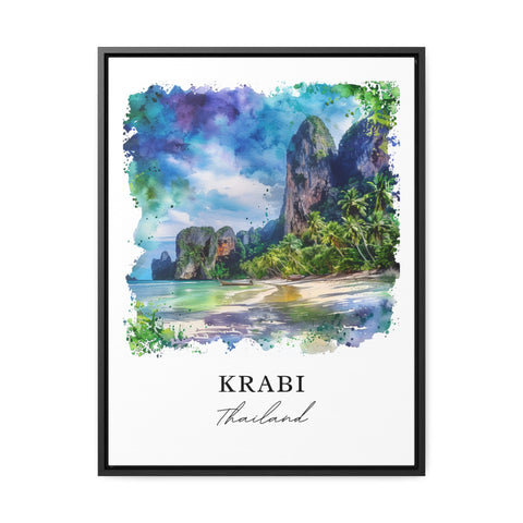 Krabi Thailand Wall Art, Krabi Print, Krabi Thailand Watercolor, Krabi Thailand Gift, Travel Print, Travel Poster, Housewarming Gift