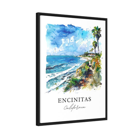 Encinitas Wall Art, Encinitas Print, Encinitas Cali Watercolor, San Diego Art Gift, Travel Print, Travel Poster, Housewarming Gift