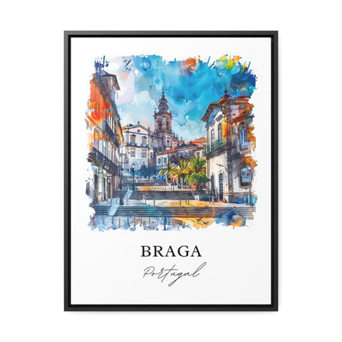 Braga Portugal Wall Art, Braga Print, Braga Watercolor, Porto Portugal Gift, Travel Print, Travel Poster, Housewarming Gift
