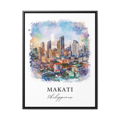 Makati Wall Art, Makati Philippines Print, Makati Watercolor, Makati Philippines Gift, Travel Print, Travel Poster, Housewarming Gift