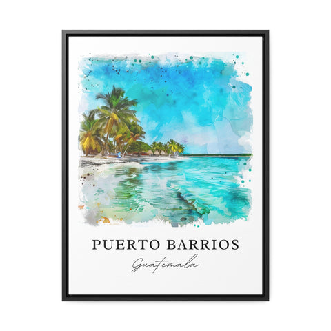 Puerto Barrios Art, Puerto Barrios Print, Guatemala Watercolor, Puerto Barrios Guatemala Gift, Travel Print, Honduras Travel Poster