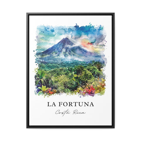 La Fortuna Wall Art, La Fortuna Print, San José CR Watercolor, La Fortuna Costa Rica Gift, Travel Print, Travel Poster, Housewarming Gift
