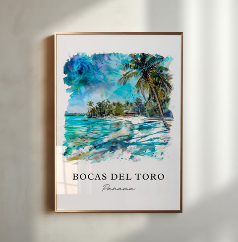 Bocas del Toro Wall Art, Panama Print, Isla Colón Watercolor, Bocas del Toro Gift, Travel Print, Travel Poster, Housewarming Gift