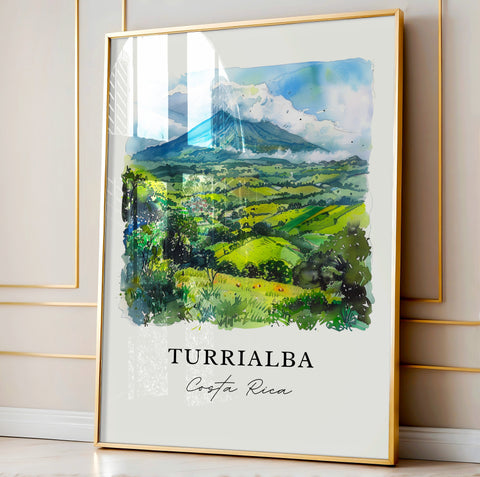 Turrialba Wall Art, Turrialba Costa Rica Print, Cartago CR Watercolor, Turrialba Gift, Travel Print, Travel Poster, Housewarming Gift