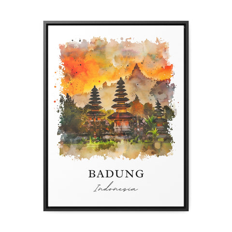 Badung Indonesia Wall Art, Badung Print, Badung Watercolor, Badung Bali Gift, Travel Print, Travel Poster, Housewarming Gift