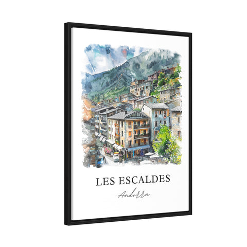 Les Escaldes Wall Art, Andorra Print, Les Escaldes Watercolor, Les Escaldes Andorra Gift, Travel Print, Travel Poster, Housewarming Gift