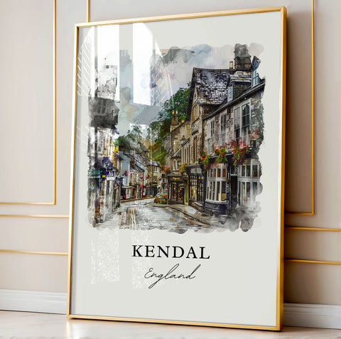 Kendal England Wall Art, Kendal Print, Kendal Watercolor, Kendal England Gift, Travel Print, Travel Poster, Housewarming Gift