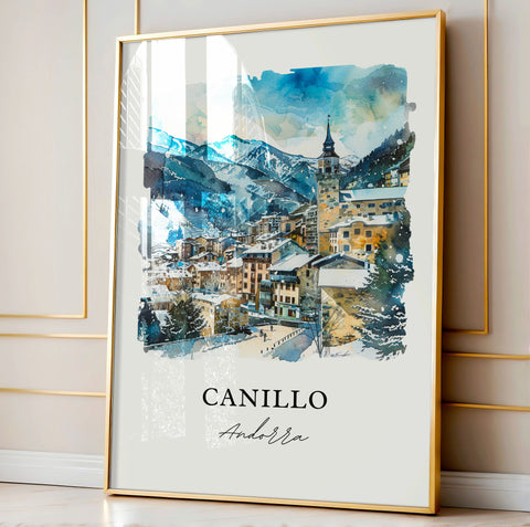 Canillo Andorra Wall Art, Canillo Print, Canillo Andorra Watercolor, Andorra Gift, Travel Print, Travel Poster, Housewarming Gift