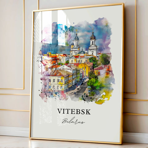 Vitebsk Wall Art, Vitebsk Belarus Print, Vitebsk Watercolor, Vitebsk Belarus Gift, Travel Print, Travel Poster, Housewarming Gift