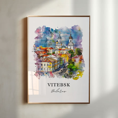 Vitebsk Wall Art, Vitebsk Belarus Print, Vitebsk Watercolor, Vitebsk Belarus Gift, Travel Print, Travel Poster, Housewarming Gift
