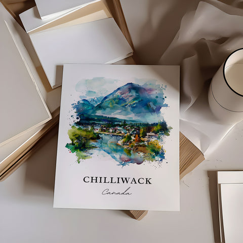 Chilliwack British Columbia Art, Chilliwack Print, Chilliwack Watercolor, Chilliwack Gift, Travel Print, Travel Poster, Housewarming Gift