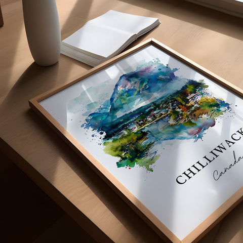 Chilliwack British Columbia Art, Chilliwack Print, Chilliwack Watercolor, Chilliwack Gift, Travel Print, Travel Poster, Housewarming Gift