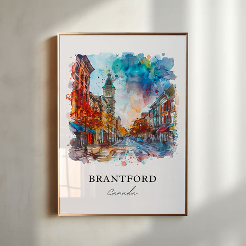 Brantford Wall Art, Brantford Ontario Print, Brantford Watercolor, Brantford Canada Gift, Travel Print, Travel Poster, Housewarming Gift