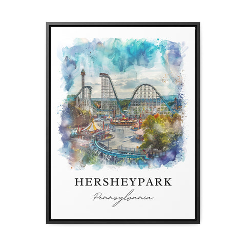 Hershey PA Wall Art, HersheyPark Print, Hershey Watercolor, Hershey Pennslyvania Gift, Travel Print, Travel Poster, Housewarming Gift