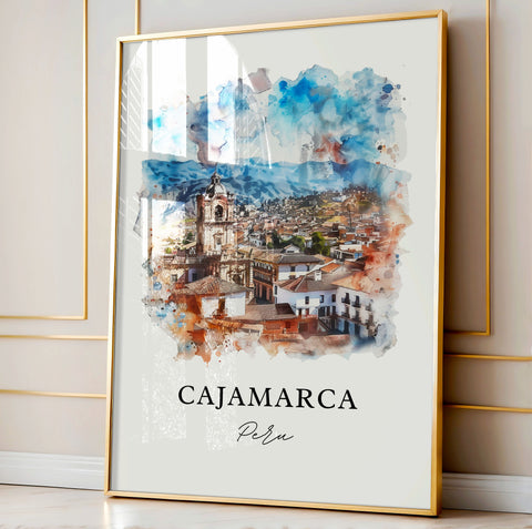 Cajamarca Wall Art, Cajamarca Print, Cajamarca Peru Watercolor, Kashamarka Peru Gift, Travel Print, Travel Poster, Housewarming Gift