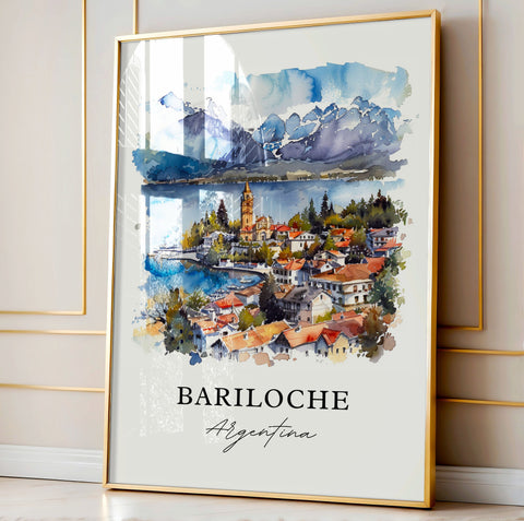 Bariloche Wall Art, Bariloche Print, Bariloche Watercolor, Bariloche Argentina Gift, Travel Print, Travel Poster, Housewarming Gift