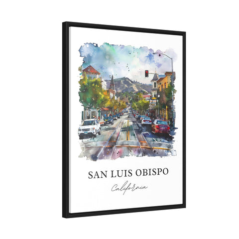 San Luis Obispo Art, San Luis Obispo Print, SLO California Watercolor, San Luis Obispo Gift, Travel Print, Travel Poster, Housewarming Gift