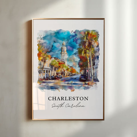 Charleston SC Art, Charleston Print, Charleston Watercolor, Charleston South Carolina Gift, Travel Print, Travel Poster, Housewarming Gift