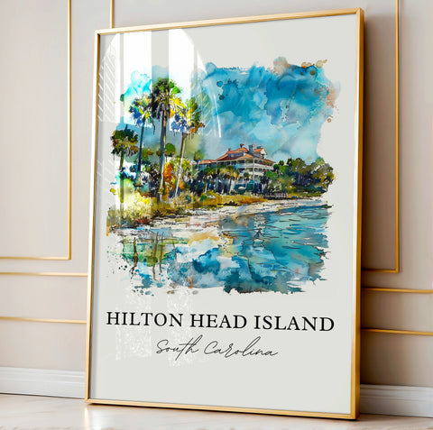 Hilton Head Island Art, Hilton Head Print, Hilton Head SC Watercolor, Hilton Head Gift, Travel Print, Travel Poster, Housewarming Gift