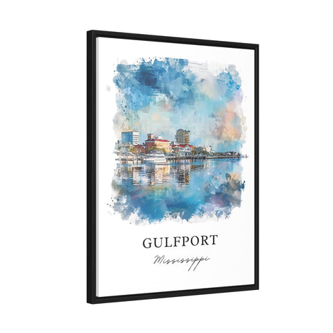 Gulfport Mississippi Wall Art, Gulfport MS Print, Gulfport Beach Watercolor, Gulfport Gift, Travel Print, Travel Poster, Housewarming Gift