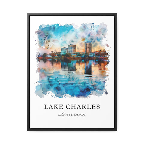 Lake Charles Louisiana Art, Lake Charles Print, Lake Charles Watercolor, Lake Charles Gift, Travel Print, Travel Poster, Housewarming Gift