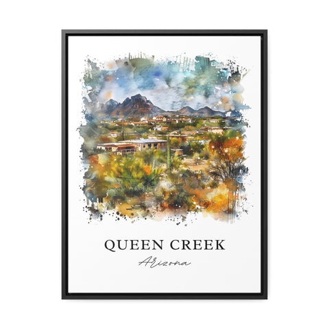 Queen Creek Arizona Art, Queen Creek Print, Queen Creek Watercolor, Queen Creek AZ Gift, Travel Print, Travel Poster, Housewarming Gift