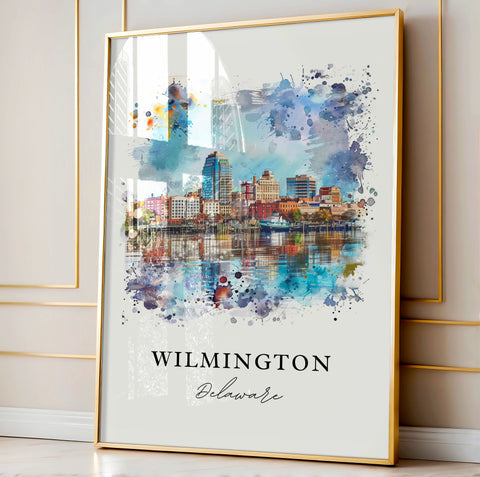 Wilmington Delaware Wall Art, Wilmington Print, Wilmington DE Watercolor, Delaware Gift, Travel Print, Travel Poster, Housewarming Gift