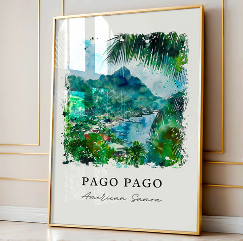 Pago Pago Wall Art, Pago Pago Print, Pago Pago Watercolor, Pago Pago Papua New Guinea Gift, Travel Print, Travel Poster, Housewarming Gift