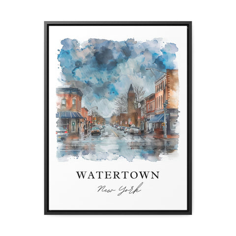 Watertown NY Wall Art, Watertown Print, Watertown Watercolor, Watertown NY Gift, Travel Print, Travel Poster, Housewarming Gift