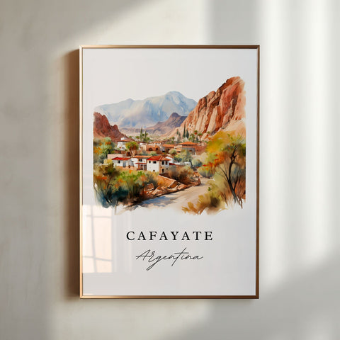 Cafayate traditional travel art - Argentina, Cafayate poster print, Wedding gift, Birthday present, Custom Text, Perfect Gift
