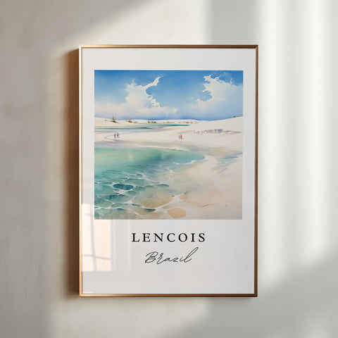 Lencois traditional travel art - Brazil, Lencois poster print, Wedding gift, Birthday present, Custom Text, Perfect Gift