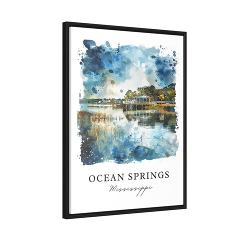 Ocean Springs MS Wall Art, Mississippi Prints, Ocean Springs Watercolor, Ocean Springs Gift, Travel Print, Travel Poster, Housewarming Gift