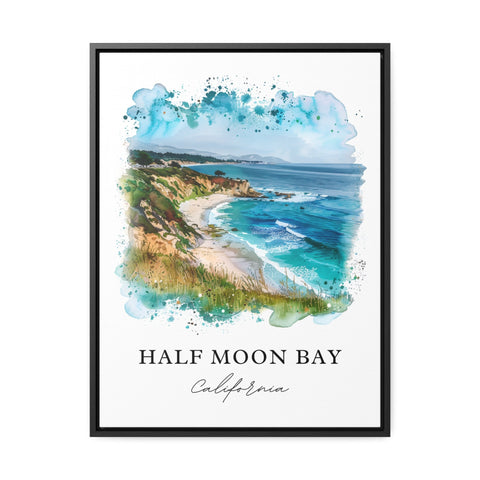 Half Moon Bay Wall Art, Half Moon Bay Print, Half Moon Bay CA Watercolor, Half Moon Bay Gift, Travel Print, Travel Poster, Housewarming Gift