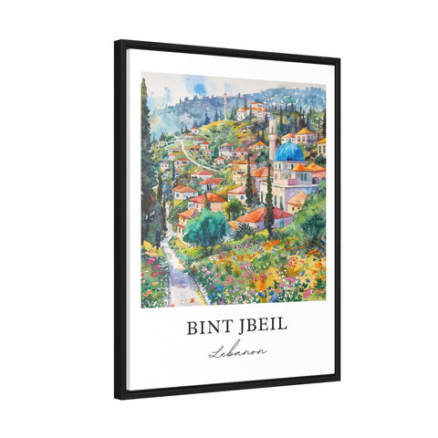 Bint Jbeil Art, Bint Jbeil Lebanon Print, Lebanon Villages Watercolor, Nabatiye Lebanon Gift, Travel Print, Travel Poster, Housewarming Gift