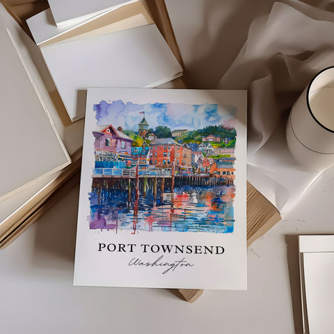 Port Townsend Art, Port Townsend WA Print, Port Townsend Watercolor, Washington Coast Gift, Travel Print, Travel Poster, Housewarming Gift