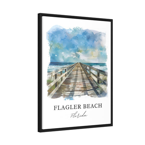 Flagler Beach Wall Art, Flagler Beach Print, Flagler Beach FL Watercolor, Flagler Beach Gift, Travel Print, Travel Poster, Housewarming Gift