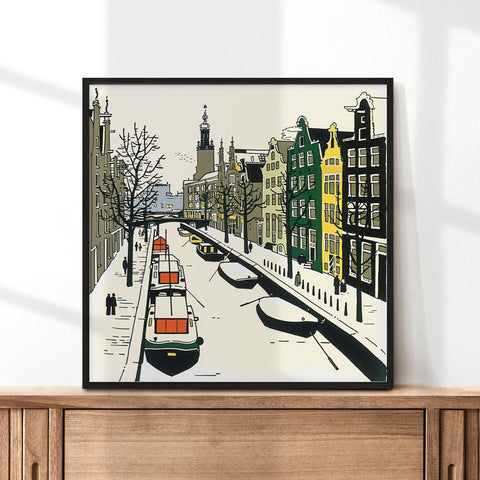Amsterdam Wall Art, Netherlands Print, Amsterdam Canals Watercolor, Amsterdam Gift, Travel Print, Travel Poster, Housewarming Gift