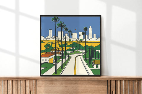 Unique Los Angeles Art, LA Print, Los Angeles Modern Art, LA Gift, Travel Print, Travel Poster, Housewarming Gift