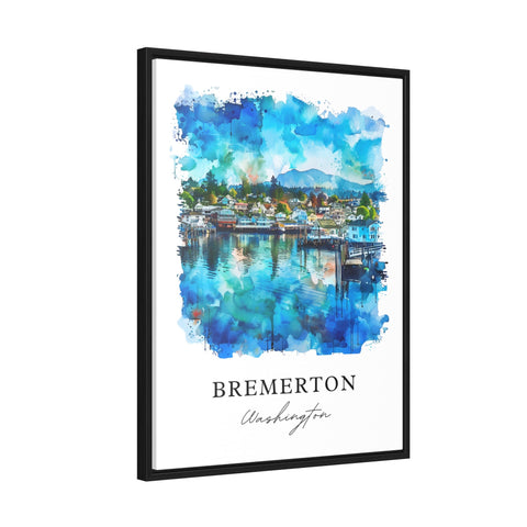 Bremerton WA Wall Art, Bremerton Print, Bremerton Watercolor, Bremerton Washington Gift, Travel Print, Travel Poster, Housewarming Gift