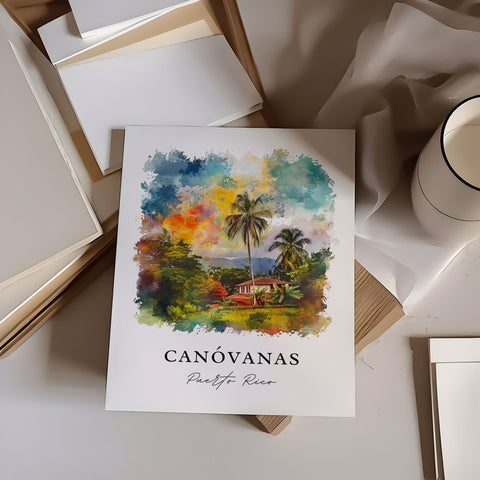Canóvanas Wall Art, Canóvanas Print, Canóvanas PR Watercolor, Canovanas Puerto Rico Gift, Travel Print, Travel Poster, Housewarming Gift