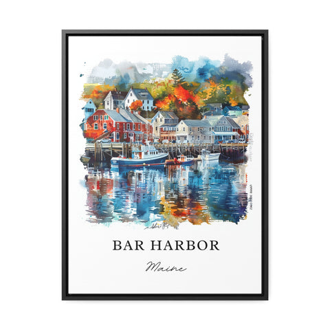 Bar Harbor Maine Art, Bar Harbor Print, Bar Harbor ME Watercolor, Bar Harbor Maine Gift, Travel Print, Travel Poster, Housewarming Gift