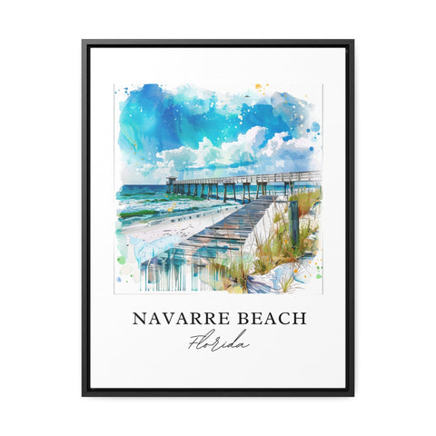 Navarre Beach Art, Navarre Beach Print, Navarre Beach Watercolor, Navarre Beach FL Gift, Travel Print, Travel Poster, Housewarming Gift