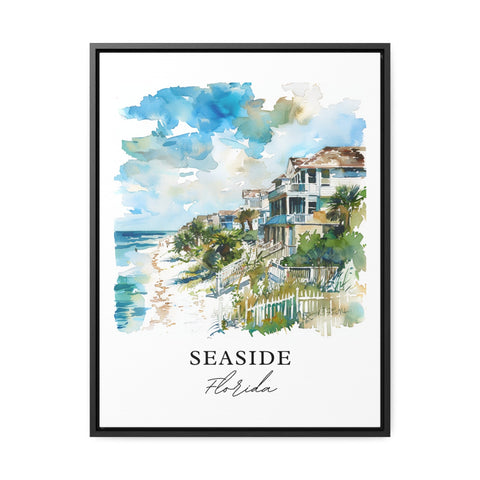 Seaside Florida Wall Art, Seaside Print, Seaside FL Watercolor, Seaside FL Gift, Travel Print, Travel Poster, Housewarming Gift