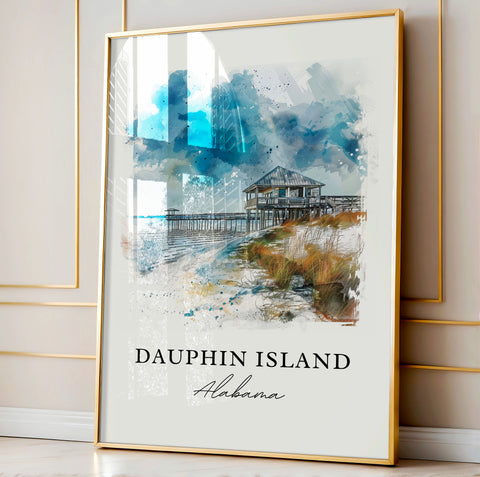 Dauphin Island Art, Dauphin Island Print, Dauphin Island AL Watercolor, Dauphin Island Gift, Travel Print, Travel Poster, Housewarming Gift