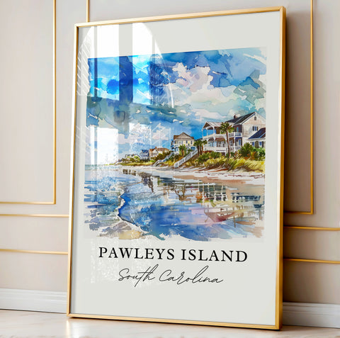 Pawleys Island SC Art, Pawleys Island Print, Pawleys Island Watercolor, Pawleys Island Gift, Travel Print, Travel Poster, Housewarming Gift