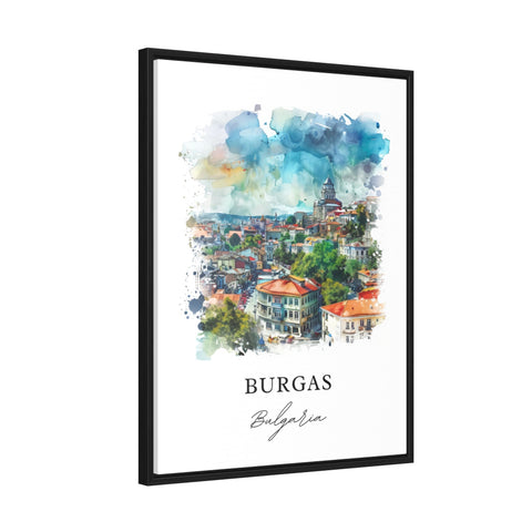 Burgas Bulgaria Wall Art, Burgas Bulgaria Print, Burgas Watercolor, Burgas Bulgaria Gift, Travel Print, Travel Poster, Housewarming Gift
